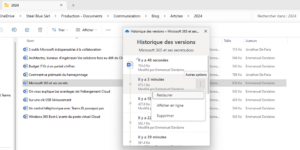 Microsoft 365 - Secret #3 - Historique des versions