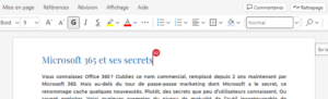 Microsoft 365 - Secret #4 - Historique des versions