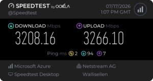 Speed test sur poste virtuel Cloud